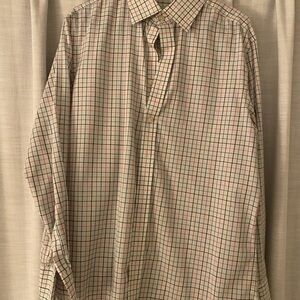 Charles Tyrwhitt Men's Checkered Shirt - Cream and Red